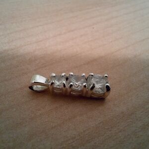 Three-Stone Clear Crystal Pendant
